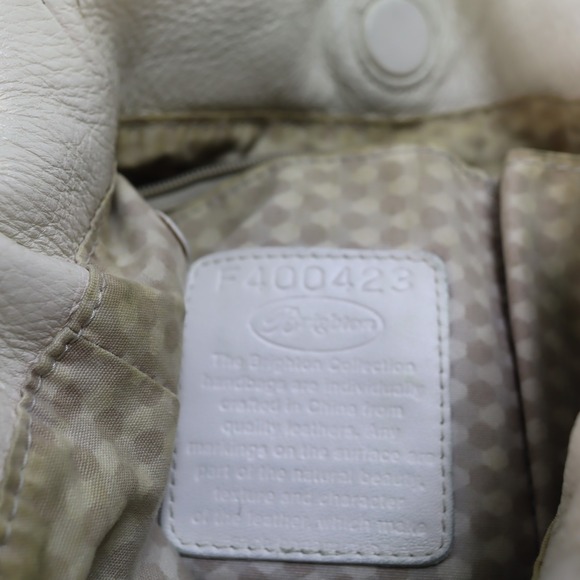 Brighton Pewter Anju Embellished Purse Jewel Masterpiece White Leather Bag Hobo - Picture 8 of 11